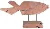 Product image 2 of the product “carved koi wood on stand M made from teak root pieces, 64cm length ”